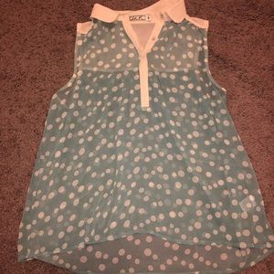 Sheer button down tank top